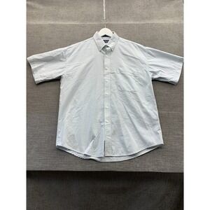 Susquehanna Trail Outfitters Shirt Mens L Blue Cotton Wrinkle Free Button Down